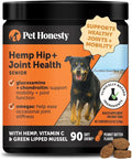 Senior Hemp Hip & Joint Support, Hemp for Dogs, Mobility Support for Senior Dogs, Glucosamine, Collagen, MSM, Green Lipped Mussel, Helps Discomfort (Peanut Butter, 90)