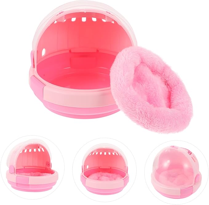 Mikikit Pink Bird Carrier Cage Nest Warmer for Birds Travel-Friendly Portable Cage