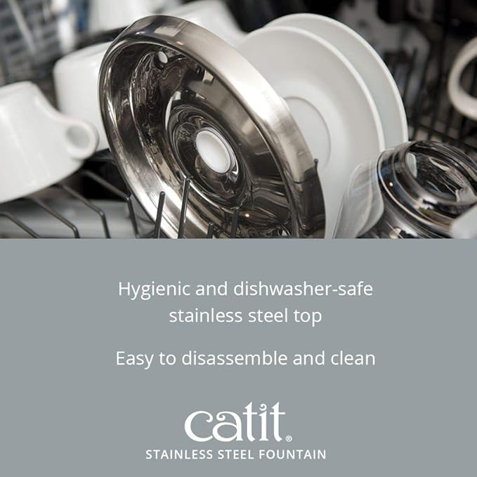 Catit Fresh & Clear Stainless Steel Cat Water Fountain, 50023