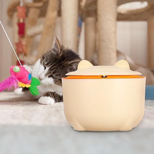 TOYANDONA Sealed Pet Litter Trash Can with Lid and 90pcs Drawstring Bags, Plastic Waste Bin for Cat and Dog Litter, Closed Desktop Garbage Container for Bathroom and Home Use