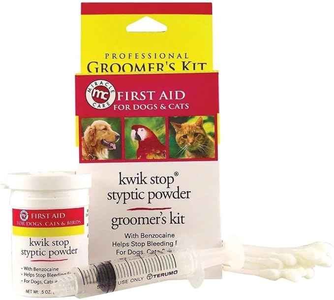 Styptic Kwik Stop Dog Cat Bird Ferret Helps Stop Bleeding Fast Powder Gel Pads or Swabs (1/2 oz Powder)