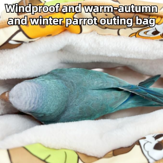 Warm Bird Carrier Bag for Winter Shoulder/Hand Bag Outdoor Portable Travel Carrier with Air Holes for Parakeets Lovebirds Conures Quarkes Caique (Yellow,Small)