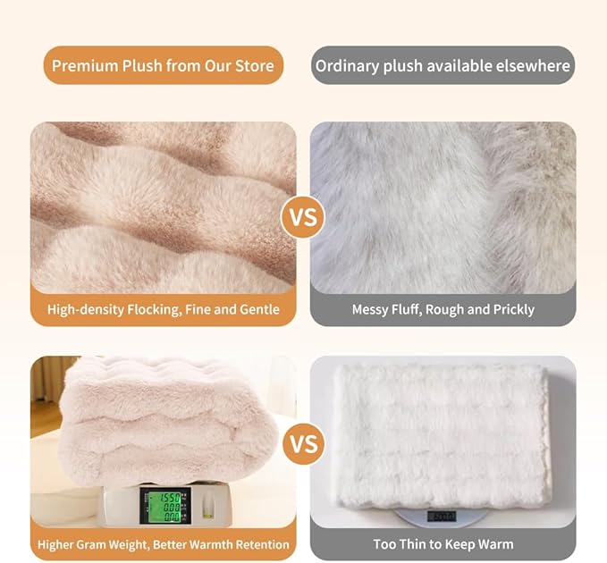 Self-Warming Cat Blanket, Dual-Side Plush Sherpa Throw with Anti-Static, Snuggle Mat for Kittens & Cats, Cozy Bed Topper for Windowsills & Couches, Machine Washable & Dryable, 21x18 Inch White