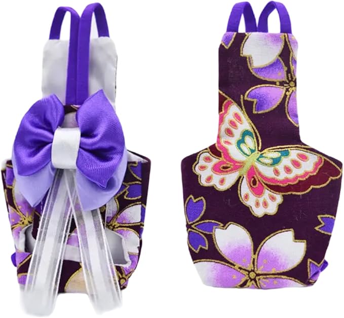 Bird Flight Suits Diapers, Parrot Flight Suits Diapers for Monk Parakeets, Cockatiels Flight Suits, Parrot Clothes, Bird Training Nappy Suit Liners Clothes (L, Purple-A)