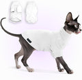 Fleece Sphynx Cat Clothes Soft Hairless Cat Clothes Pullover Cat Sweater for Chihuahua All Season Light and Warm Kitten Cloth for Cats Only Puppy Clothes Small Dog Sweater (White, Large)