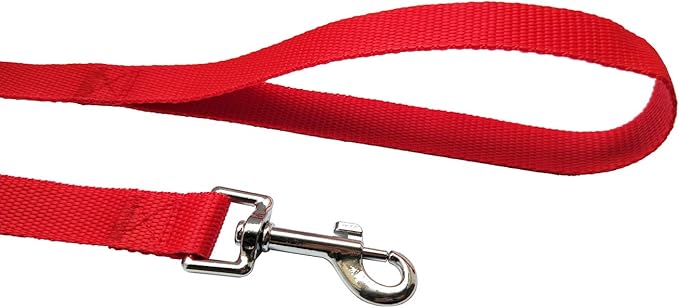 Nylon Training Dog Leash for Small Medium Large Dogs, 15ft 20ft 30ft 50ft Long Leash Dog/Puppy Lead for Obedience Recall Training, Camping (1" x 30ft, Red)