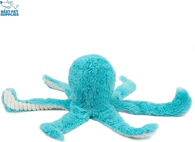 Best Pet Supplies Interactive Squeaky Dog Chew Toy, Ideal Dog Toys for Chewers, Small, Medium & Large Dogs, and Fetch Lovers - Octomutant (Turquoise), Large