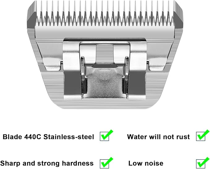 7FW Detachable Dog Grooming Wide Blades,Compatible with Andis,Oster A5,Wahl KM10 Series Clippers,Cut Length 1/8”(3.2mm)