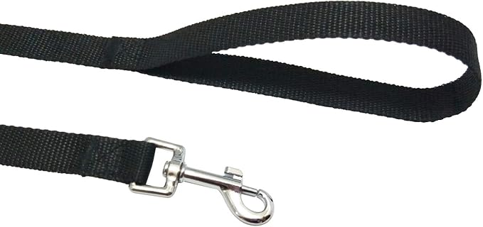 Nylon Training Dog Leash for Small Medium Large Dogs, 15ft 20ft 30ft 50ft Long Leash Dog/Puppy Lead for Obedience Recall Training, Camping (1" x 30ft, Black)