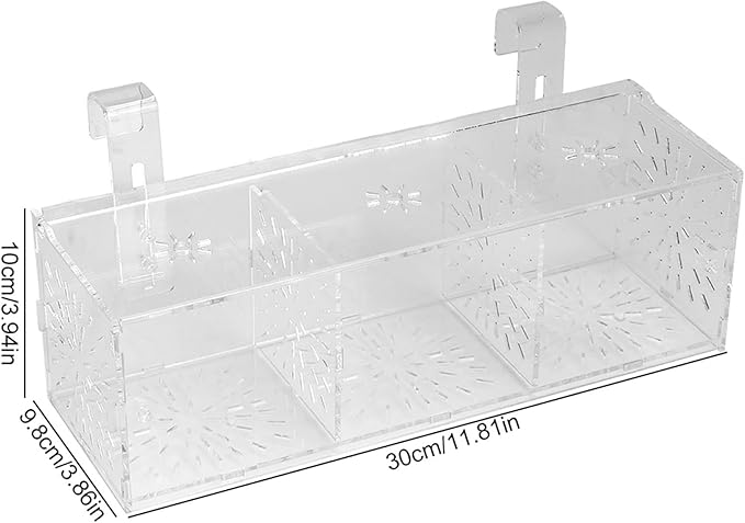 Fish Isolation Box, Transparent Aquarium Hatchery Incubator Holder, for Fish Breeding, Isolation of Big and Baby Fish, Comes with Isolation Board (30CM*10CM*10CM)