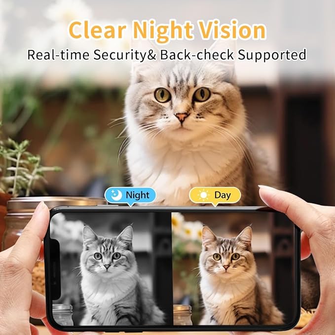 Camera for pet Home Security Camera Wireless Camera for 1080P Video with Self Charging, 2 Way Talk, Wireless APP Remote Control Baby Monitor The Dog Camera(White)