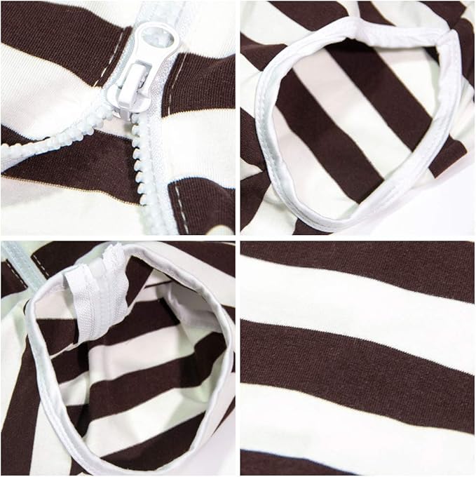 Dog’s Recovery Suit Post Surgery Shirt for Female Male Dog, E-Collar Alternative Wound Protective Clothes (Brown white-3xl)