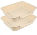 2 Pack Extra Large Dog Litter Box Pan Tray (ABS Material), Low Entry Jumbo Senior Litter Boxes for Multiple Kitten Big Cats, Pet Safe Indoor Dog Potty (Sandbeach, 24" L x 20" W)