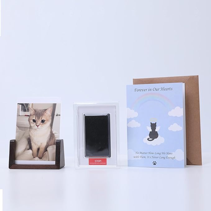 Pet Cat Urns for Ashes, Sleeping Resin Cremation Animal Urn and Sealed Bag, Decorative Funerary Memorial, Fur Keepsake, Ashes Necklace, Keychain, Inkless Paw Print Kit, Picture Frames, Sympathy Cards
