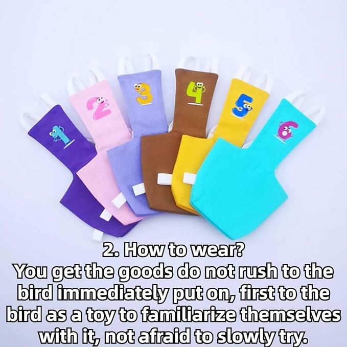 Bird Diaper Protective Parrot Nappy - 6 Pack, Reusable Flight Suit with Waterproof Inner Layer, Washable Cute Urine Wet Suit for Cockatiel Conure Macaw Lovebird (2M)