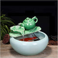 Fish Tabk Aquarium Fish Tankchinese Style Ceramic Flow Water Fountain Office Living Room Table Top Fish Culture Bowl Aquarium Starter Kits Cool Fish Tank(B,31cm)