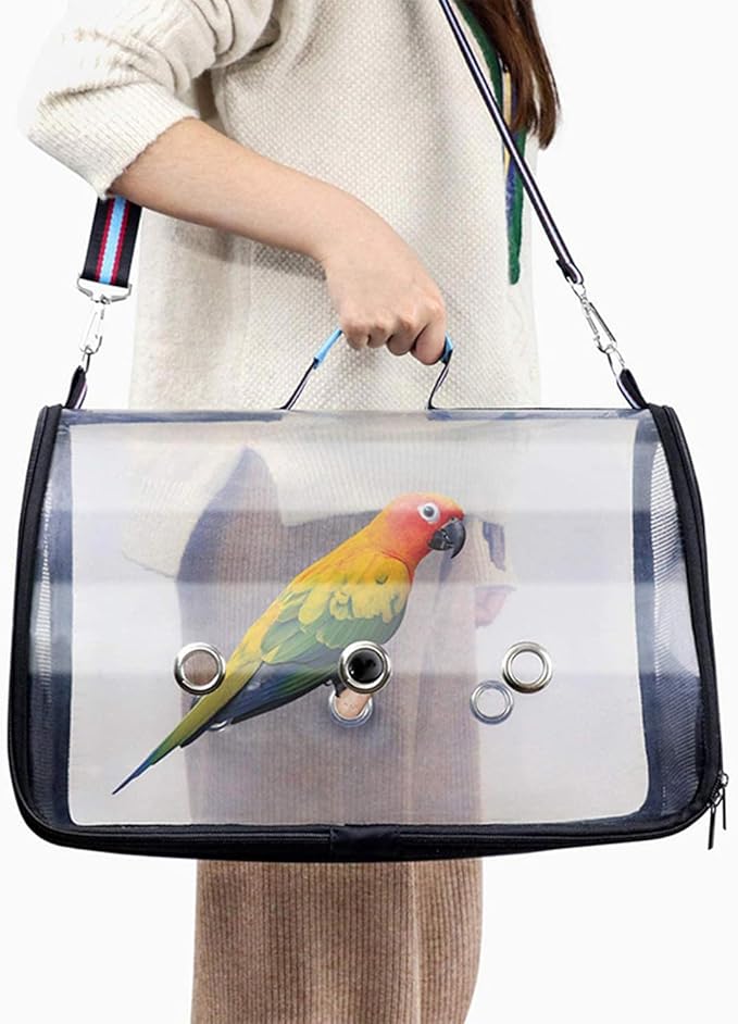 Bird Carrier Portable,Lightweight Breathable Parrot Outgoing Bags,Small Pet Carrier Bag with Shoulder Strap,Bird Rat Guinea Pig Squirrel Carrier_M