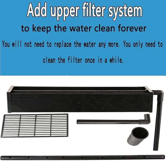 Aquarium Kit Upright Black Fish Tank Large Glass Fishbowl Glsaa Bar for Patios Living Office Room and Kitchen 47.3*49.6*15.8in…