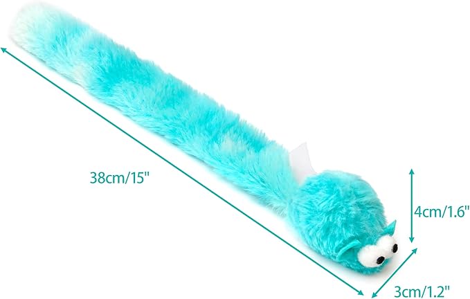 CHIWAVA 4 Packs 15 Inch Long Soft Plush Cat Toys Mice with Bell Rustle Sound Small Mouse Activity Interactive Toy