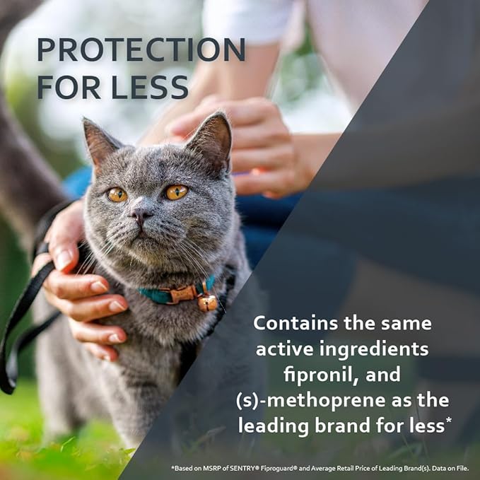 Sentry Fiproguard Plus for Cats, Flea and Tick Prevention for Cats, 1.5 lbs and Over, 3 Month Supply