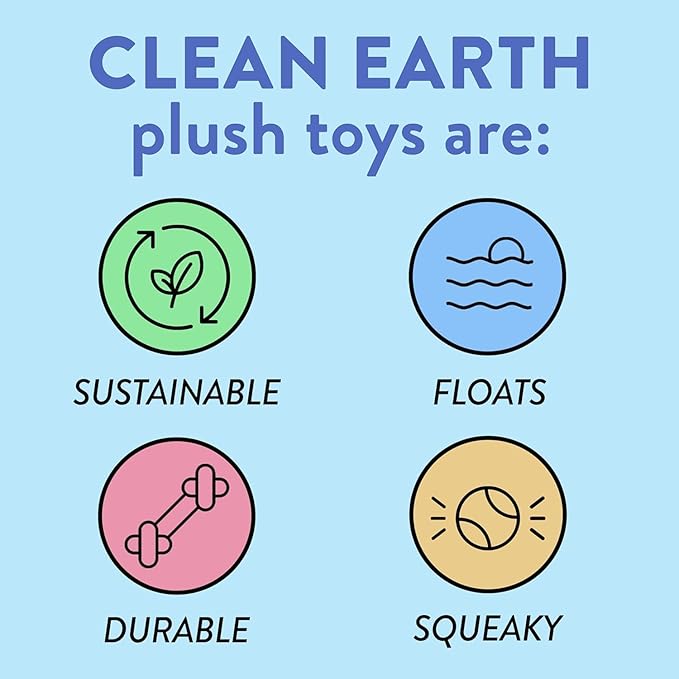 Spunky Pup Clean Earth Plush Turtle | Made from 100% Recycled Water Bottles | Small