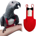 Bird Flight Suits Diapers, Parrot Flight Suits Diapers for Monk Parakeets, Cockatiels Flight Suits, Parrot Clothes, Bird Training Nappy Suit Liners Clothes (Small,Red)