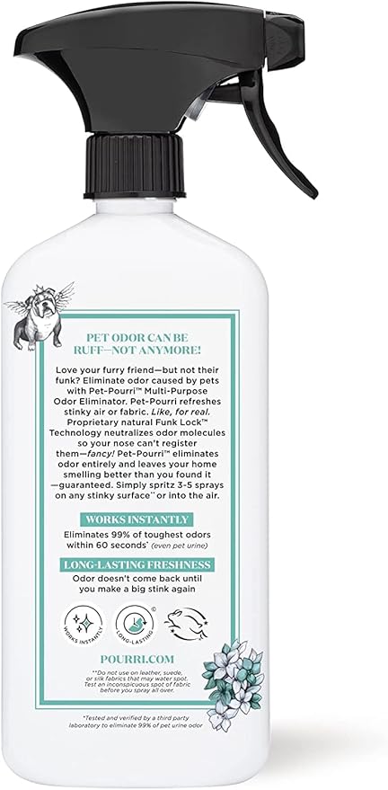 Pet-Pourri Pet Odor Air + Fabric Odor Freshener Spray, Pawsitively Fresh, 16 Fl Oz (Pack of 2)
