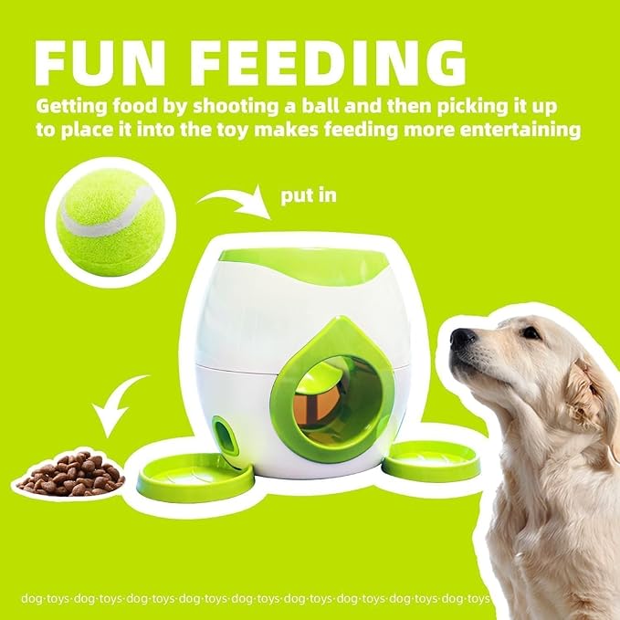Dog Food Reward Machine, Automatic Dog Ball Launcher, Dog Tennis Ball Throwing Machine for Interactive Play & Training Small and Medium Dogs (Grey)