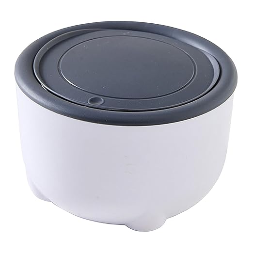 Cat Litter Trash Can with Press Type Lid Multipurpose Mini Countertop Cat Litter Disposal Bin Pet Trash Can Pet Supplies, Gray