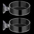 60mm Fish Tank Feeder Dish Aquarium Shrimp Feeder Dish with Suction Clear Fish Tank Feeding Bowl Round Clear Dishes Tray（2pcs）