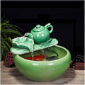 Fish Tabk Aquarium Fish Tankchinese Style Ceramic Flow Water Fountain Office Living Room Table Top Fish Culture Bowl Aquarium Starter Kits Cool Fish Tank(A,37cm)