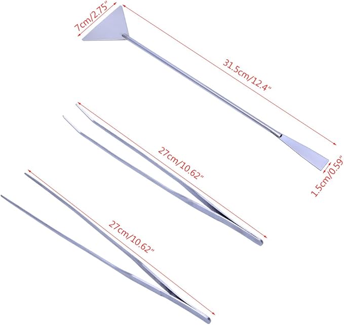 3 Pack Aquarium Tweezers Spatula Tool 3 In 1 Stainless Steel Aquatic Aquascaping Tools Set Starter Kits
