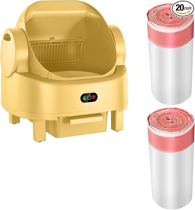 Self-Cleaning Cat Litter Box Liners,Replaced Waste Bags-2 Rolls, Cat Litter Waste Receptacles Bags Thickened Leak-Proof & Odor-Control for Open-Top Self-Cleaning Cat Litter Box (Red)