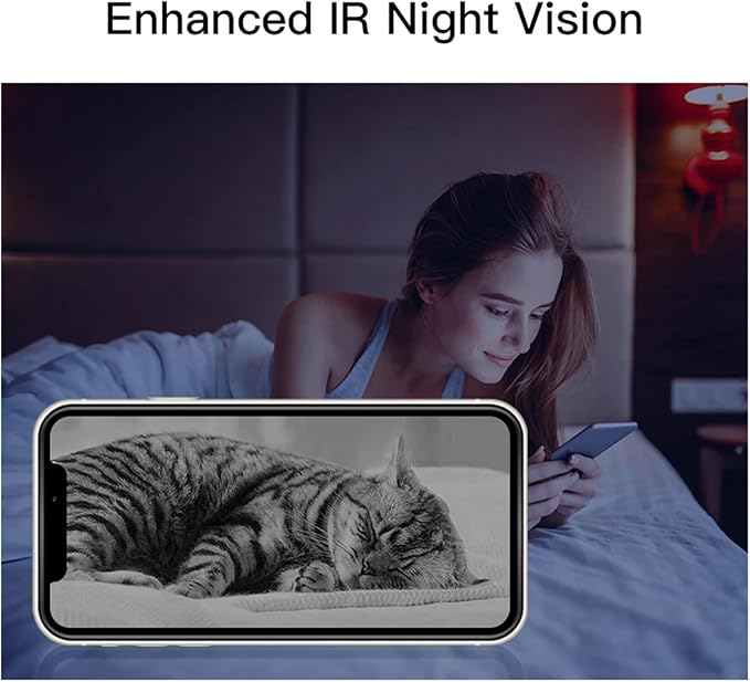 1080P WiFi Camera Indoor IP Camera Pet Monitor 360° PTZ Home Security Surveillance Motion Detection(E/U,Camera Add 32G)