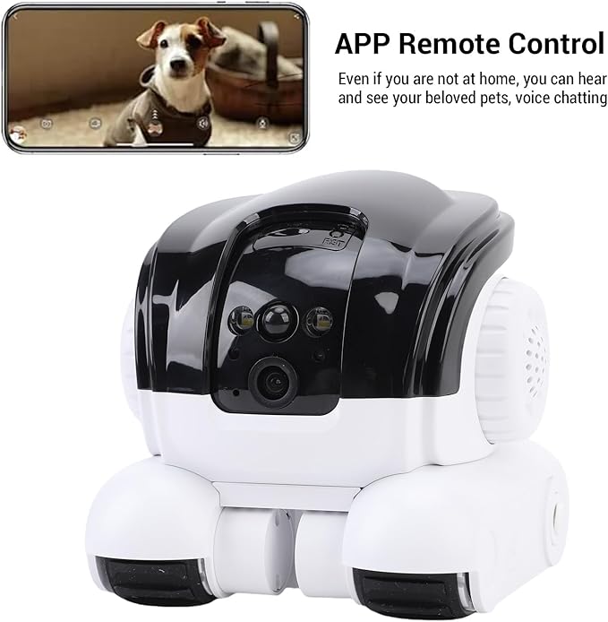 Dpofirs Indoor Camera for Home Security Baby Monitor Dog Pet Camera, Automatic Pet Tracking, Pet Interaction, PIR Motion Detection, with Phone App