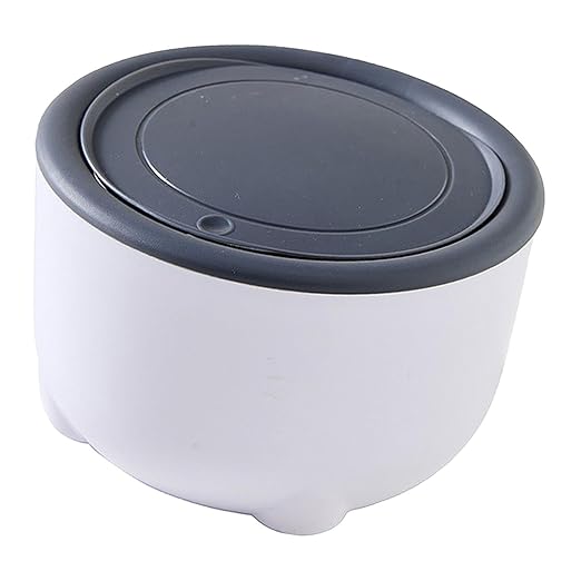 Generic Cat Litter Trash Can,with Press Type Lid,Portable Trash Bin,Lightweight,Multipurpose,Mini Countertop Cat Litter Disposal Bin, Gray