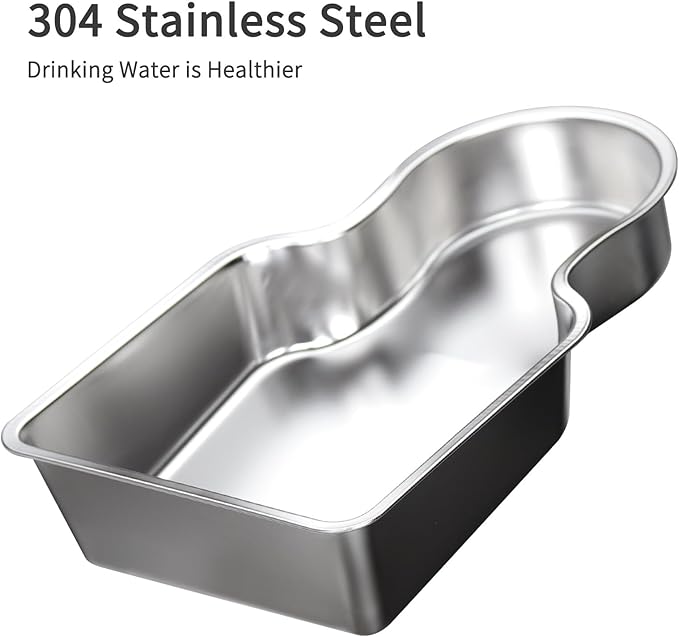RIZZARI Stainless Steel Pet Water Feeder: 8L Gravity Waterer, Leak-Proof No-Spill Auto Refill - Keeps Floors Dry - Anti-Tip Base - Easy Clean - with Filter - for 25-35 LB Dogs - Home/Office