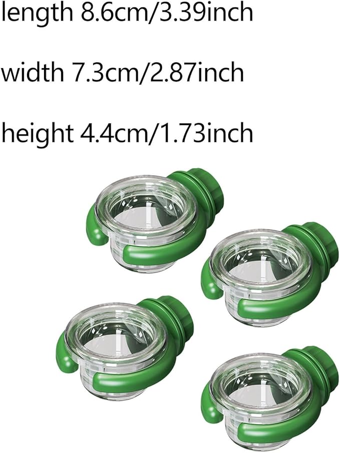 4 Pieces Bird Water Dispenser Decoration for Outside Sturdy Yard Transparent Multifunctional Professional Food Bowl Accessory, Green