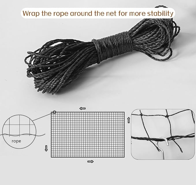 Cat Balcony Net, Steel Wire Reinforced, Anti-Fall Fence, Safety Net, Extra Strong (10 X 20 Ft)