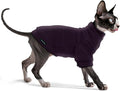 Fleece Sphynx Cat Clothes Soft Hairless Cat Clothes Pullover Cat Sweater for Chihuahua All Season Light and Warm Kitten Cloth Only Puppy Clothes Small Dog Sweater (Dark Purple, M)