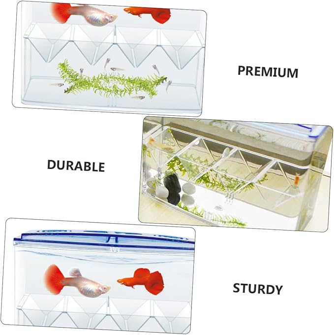 3 Pcs Small Fish Breeding Box - Freestanding Self-Floating Isolation Hatchery for Guppy and Fry in Aquarium