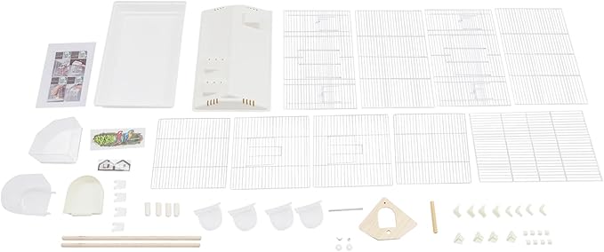 Two-Tier Bird Cage Medium Small Bird Cage Flight Cage with Stand Food Containers 30’’h Bird Cages with Pull Out Tray and Feeder Detachable Pet Flight Birdcage for Parrot Lovebirds (A)