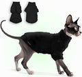Fleece Sphynx Cat Clothes Soft Hairless Cat Clothes Pullover Cat Sweater for Chihuahua All Season Light and Warm Kitten Cloth for Cats Only Puppy Clothes Small Dog Sweater (Black, Medium)