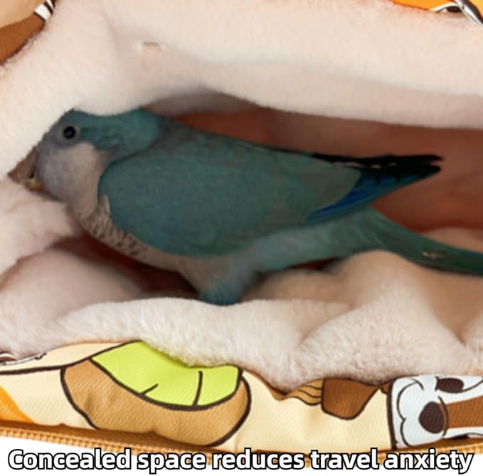 Warm Bird Carrier Bag for Winter Shoulder/Hand Bag Outdoor Portable Travel Carrier with Air Holes for Parakeets Lovebirds Conures Quarkes Caique (Grey,Large)