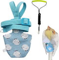 Adjustable Bird Diaper Harness Flight Suit Clothes with 80 Inch Flying Leash Rope for Parrots Conure Cockatiel (Blue,Pigeon)
