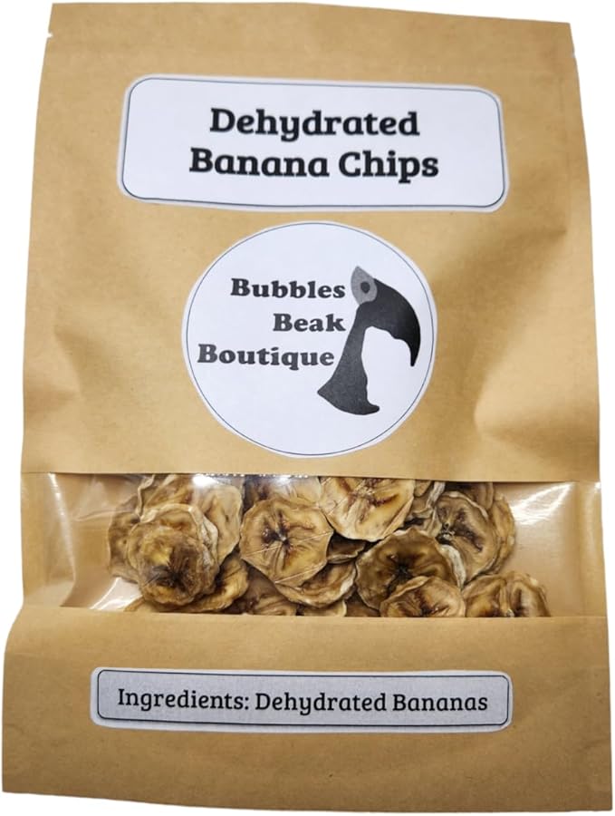 Dehydrated Banana Chips | Treats for Pet Parrots, Birds, Dogs, Hamsters, Guinea pigs, Ferrets, etc. | Small Business | Handmade (3 Ounces)