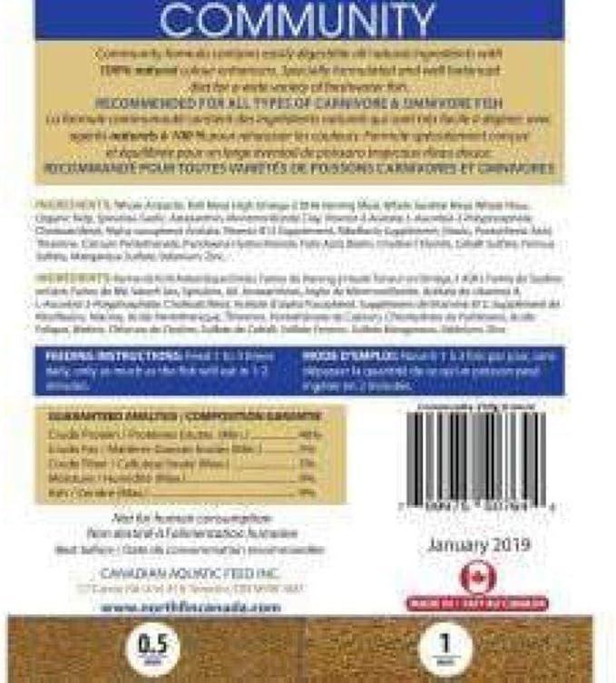 Northfin Fish Food Community Formula Slow Sinking Pellets (0.5mm 2.5kg)