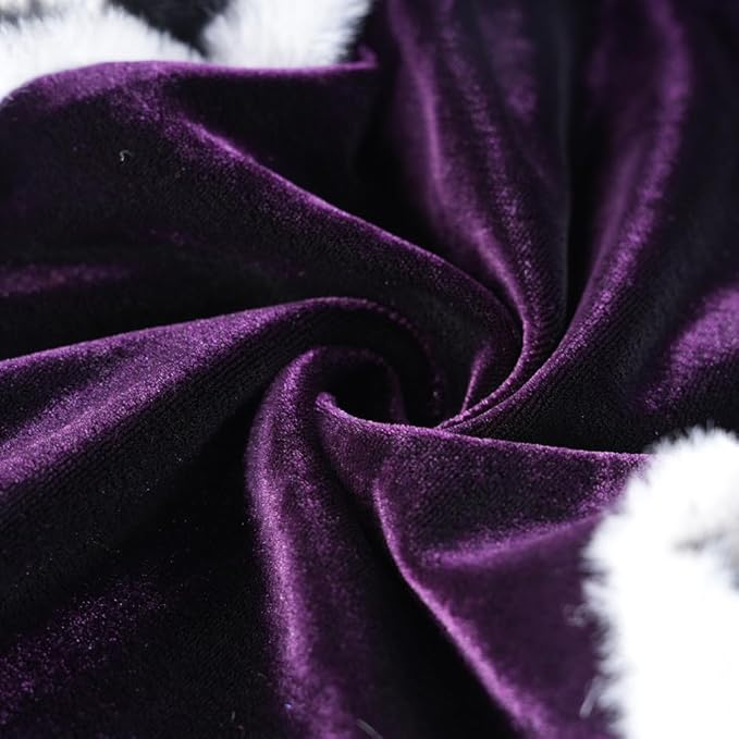 Lovelyshop pet Serial Lux Fur Purple Cat Dog Cloak for Halloween Costumes, King Queen Prince and Princess Cosplay-M/Oversize