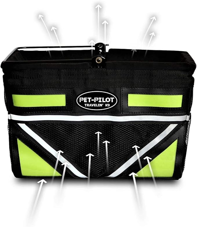 TRAVELIN K9 Pet-Pilot MAX Dog Bicycle Basket Carrier | 8 Color Options for Your Bike (Blue)