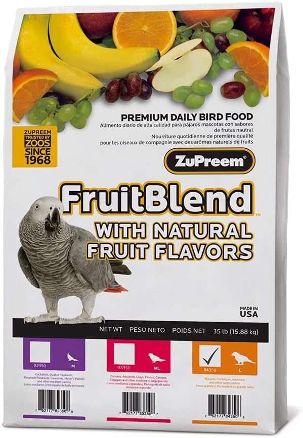 Zupreem 230342 Fruitblend Large Parrot Food, 35-Pound